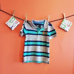 NEW Toddler Boys Blue & Gray Striped T, Size 2-4Y